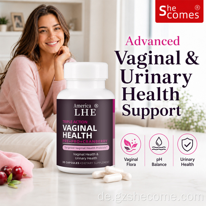 Premium Shecome Women Probiotische Nahrungsergänzung mit dreifacher Wirkung